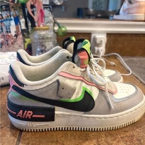 Nike Air Athletic Shoes - White, Black, Green, Pink